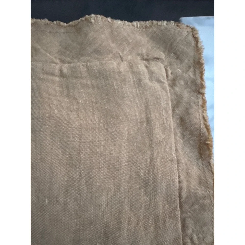 Pottery Barn Belgian Flax Linen Fringe Ruffle Euro Sham Tumbleweed Tan 26x26